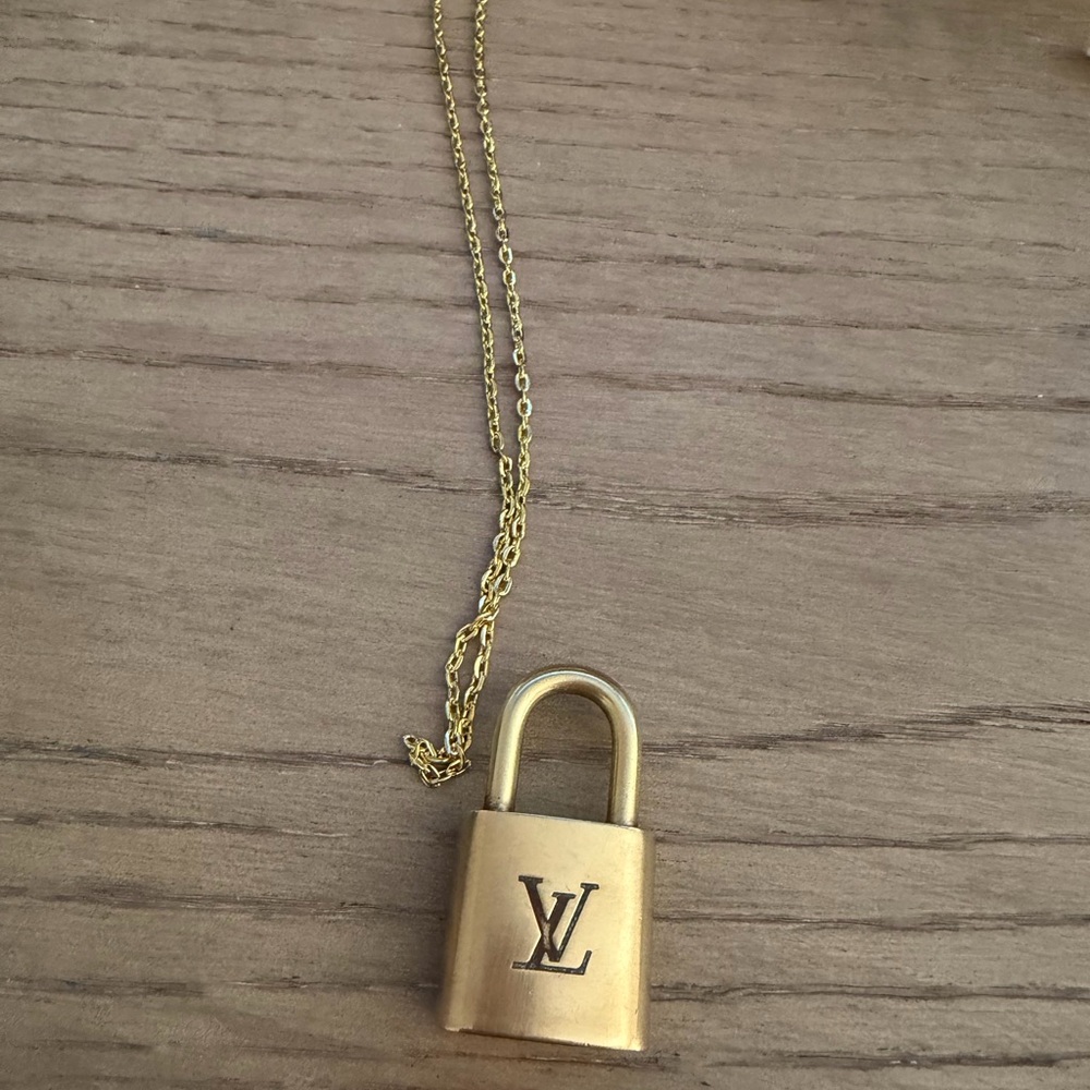 Louis Vuitton Gold Lock Pendant Necklace